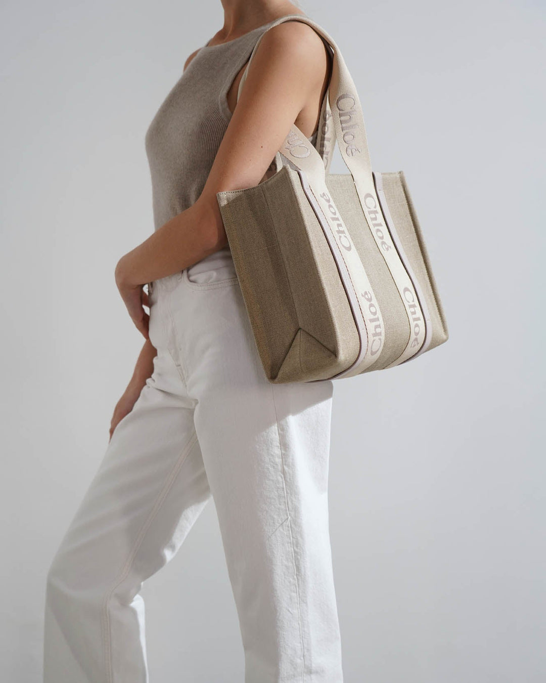 Chloé | Woody wild grey medium tote bag | Savannahs