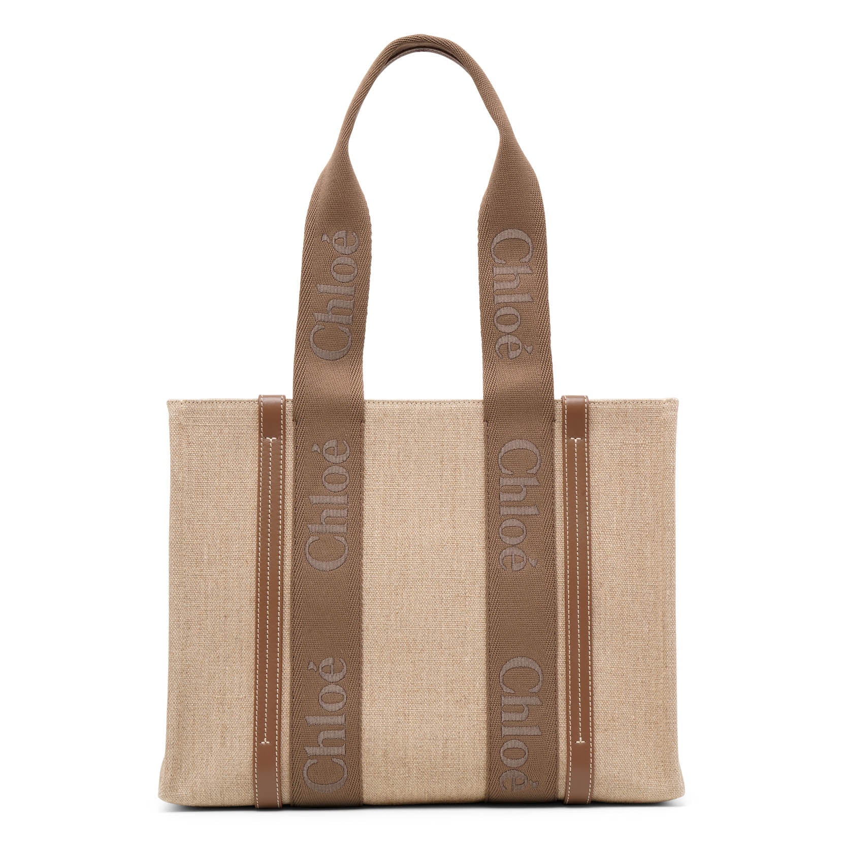 Shop Chloé Woody Dark Brown Medium Tote Bag