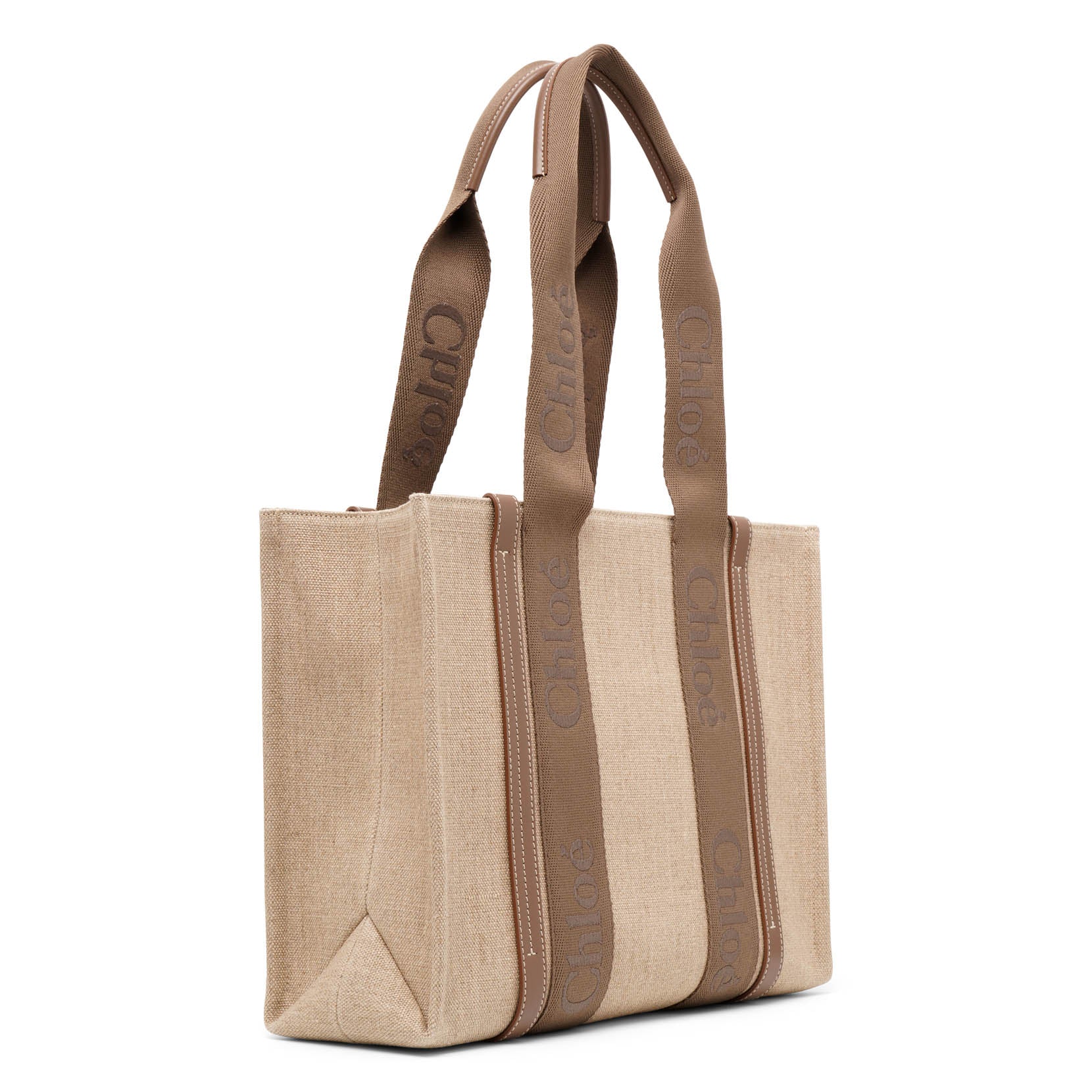 Shop Chloé Woody Dark Brown Medium Tote Bag