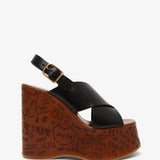 Maxime leather wedge sandals