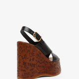 Maxime leather wedge sandals