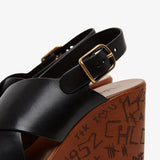 Maxime leather wedge sandals