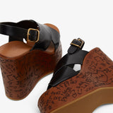Maxime leather wedge sandals