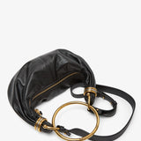 Small black bracelet hobo bag