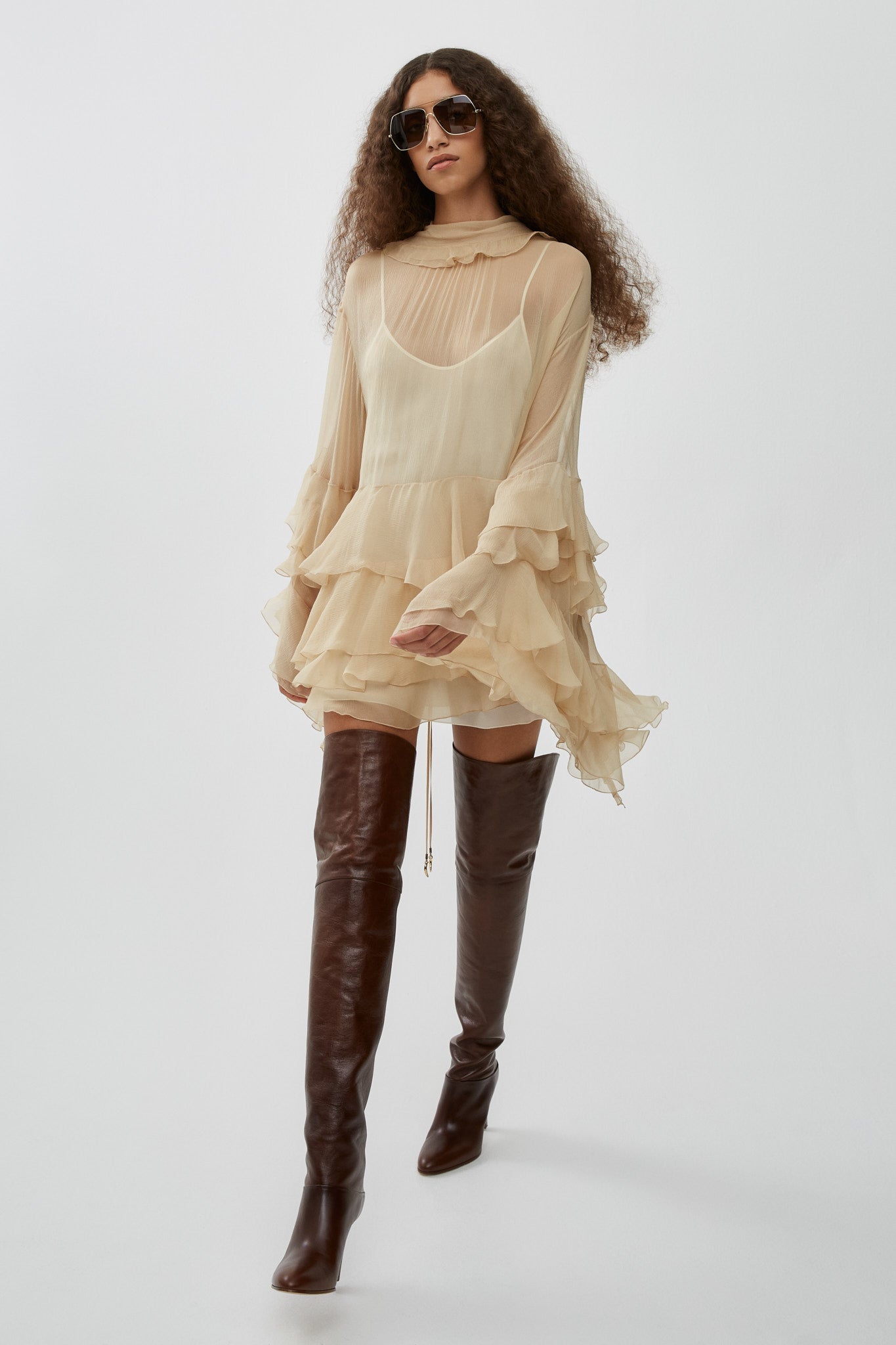 Chlo | Ruffled mini dress in silk mousseline | Savannahs Chlo | Ruffled mini dress in silk mousseline | Savannahs