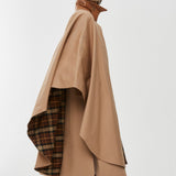 Knee-length cape in organic cotton gabardine