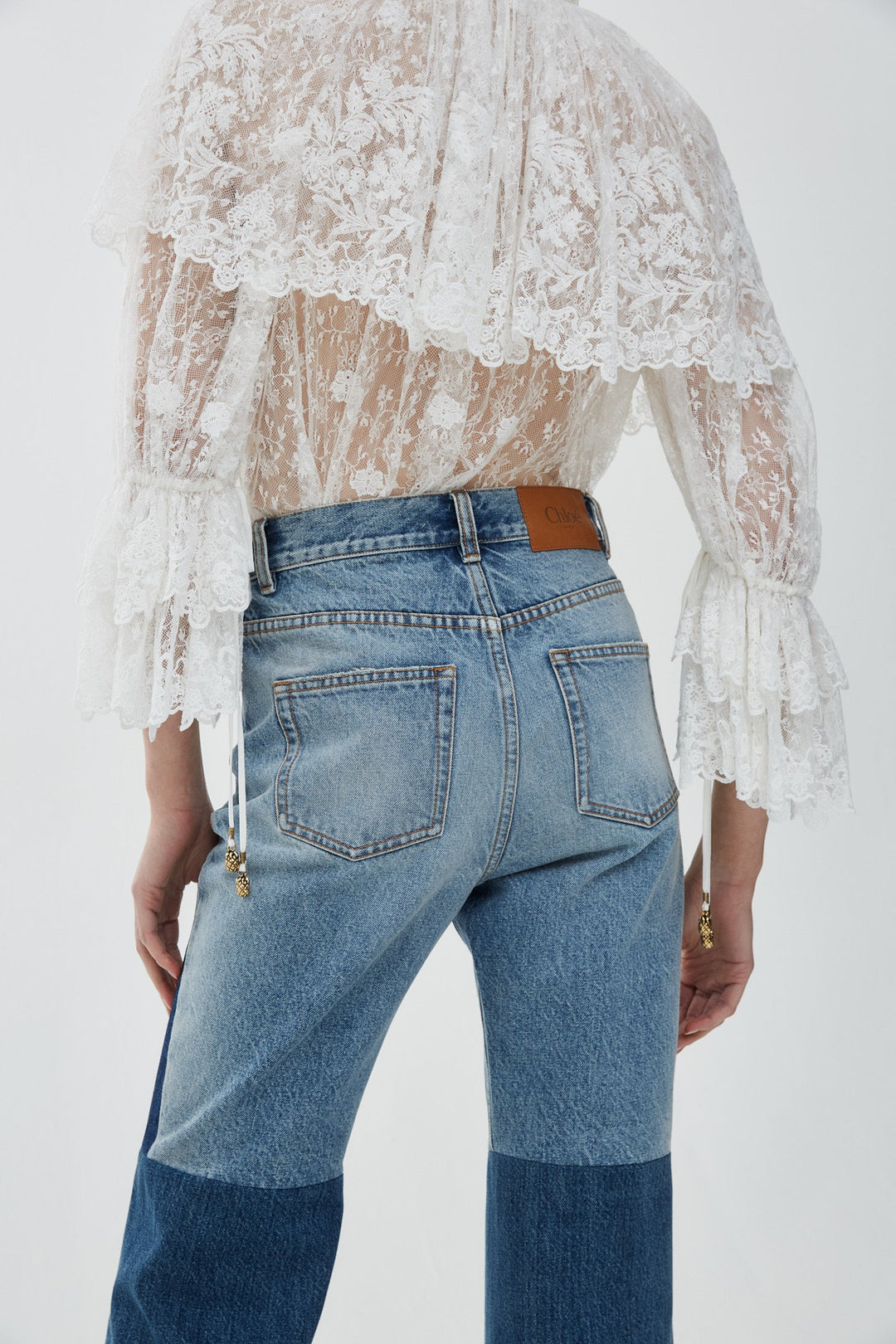Chloé | Flared patchwork jeans in denim | Savannahs