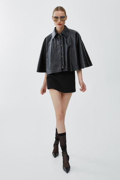 Chloé | Short cape in soft nappa leather | Savannahs