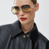 Short cape in soft nappa leather
