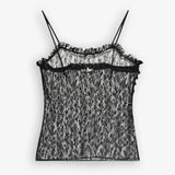 Ruffled camisole top in lingerie tulle