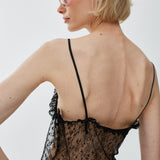 Ruffled camisole top in lingerie tulle