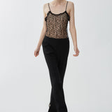 Ruffled camisole top in lingerie tulle