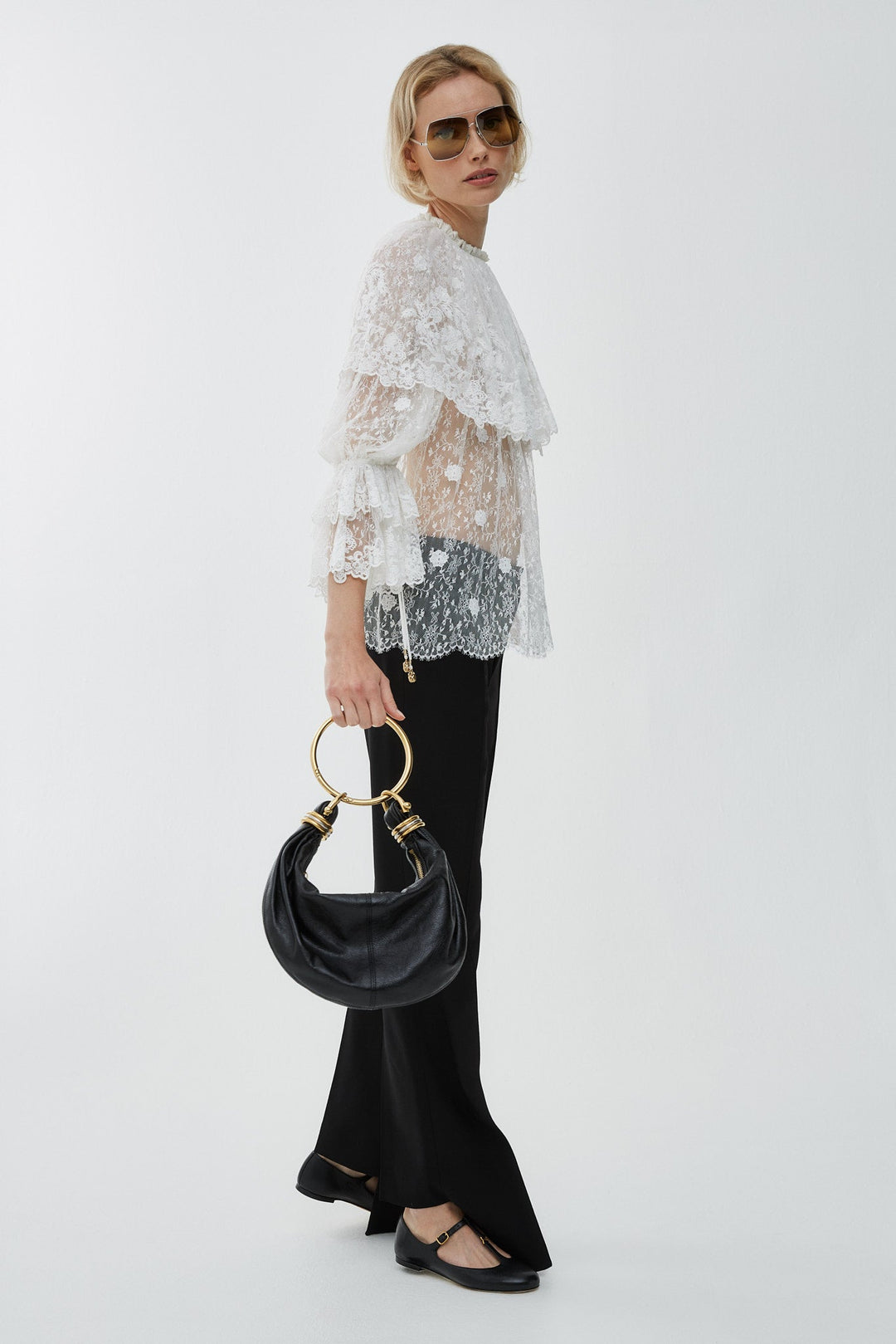 【YILON MADE】Lace gather tops Chloé | Gathered top in lace | Savannahs