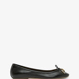 Iris black leather ballerinas