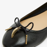 Iris black leather ballerinas