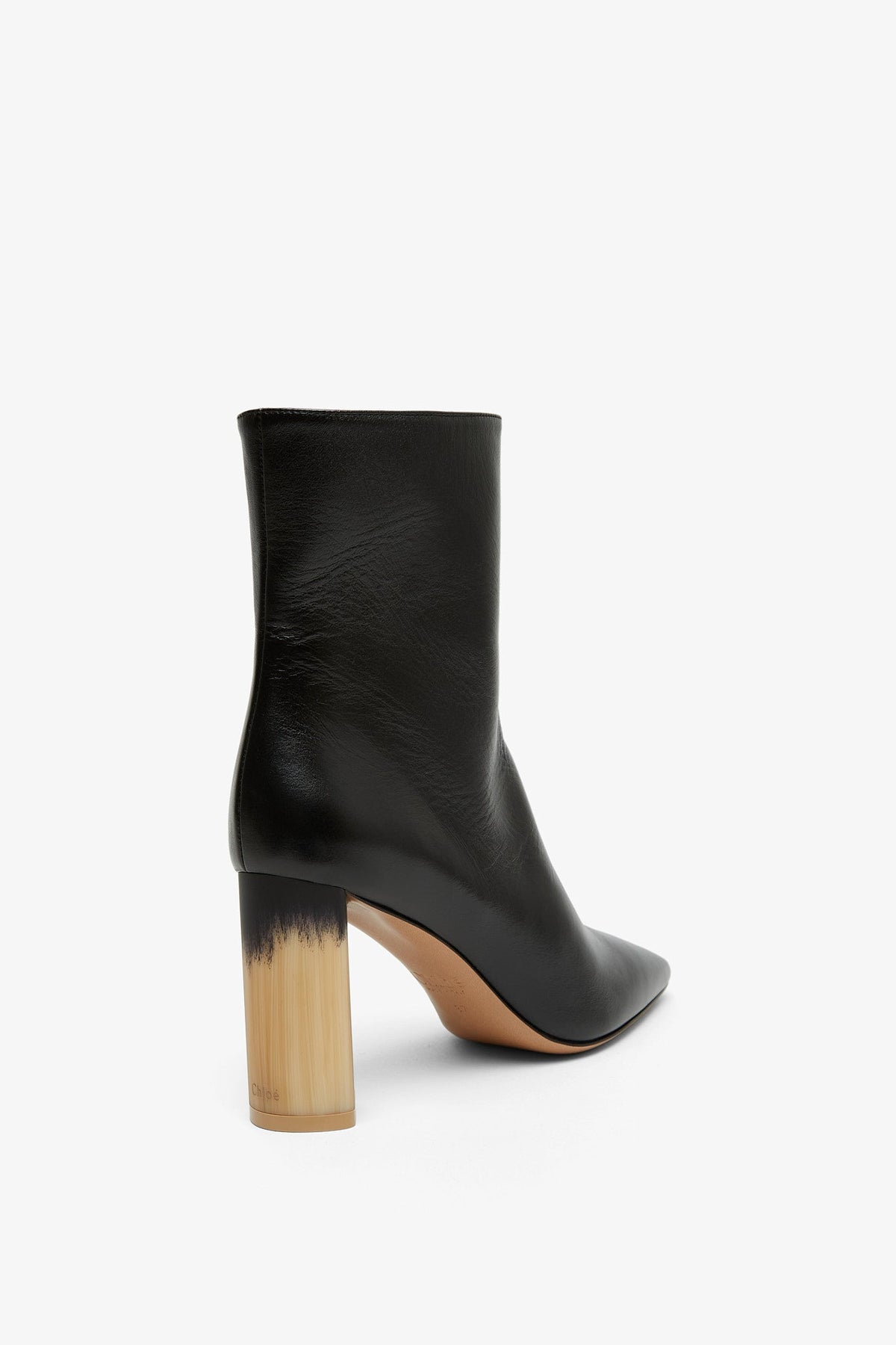 CHLOÉ GEORGIA BLACK LEATHER ANKLE BOOTS