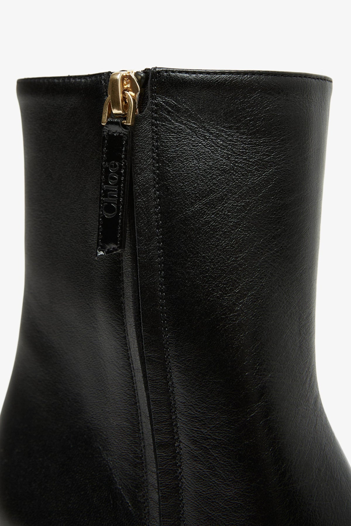 CHLOÉ GEORGIA BLACK LEATHER ANKLE BOOTS