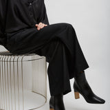 Georgia black leather ankle boots