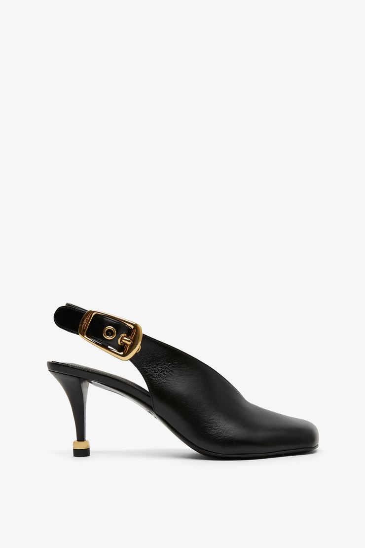 Andrea black slingback pumps