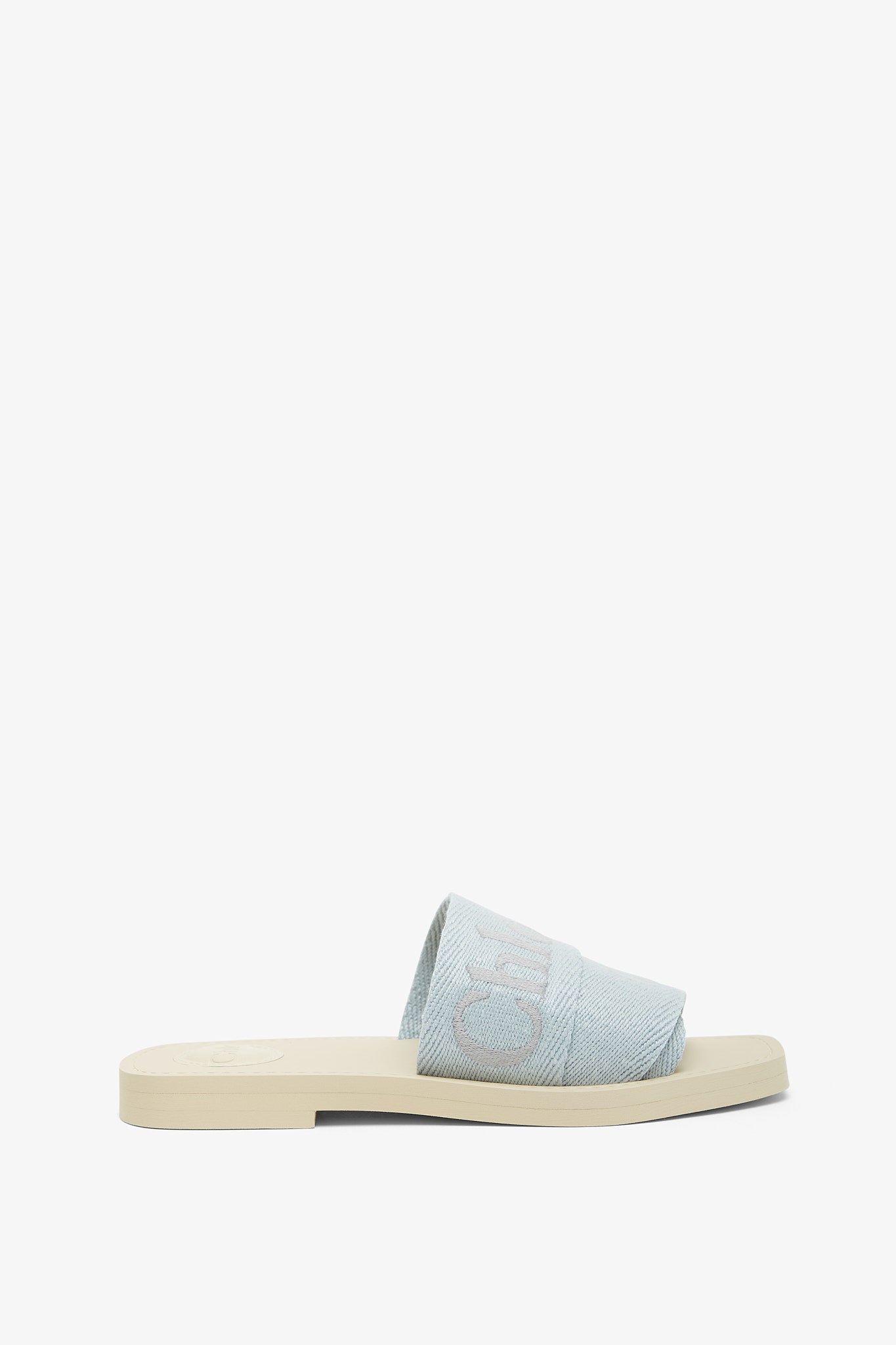 【Chloe】ウッディ オープントゥ スリッポン スライド Chloé | Woody light blue slides | Savannahs