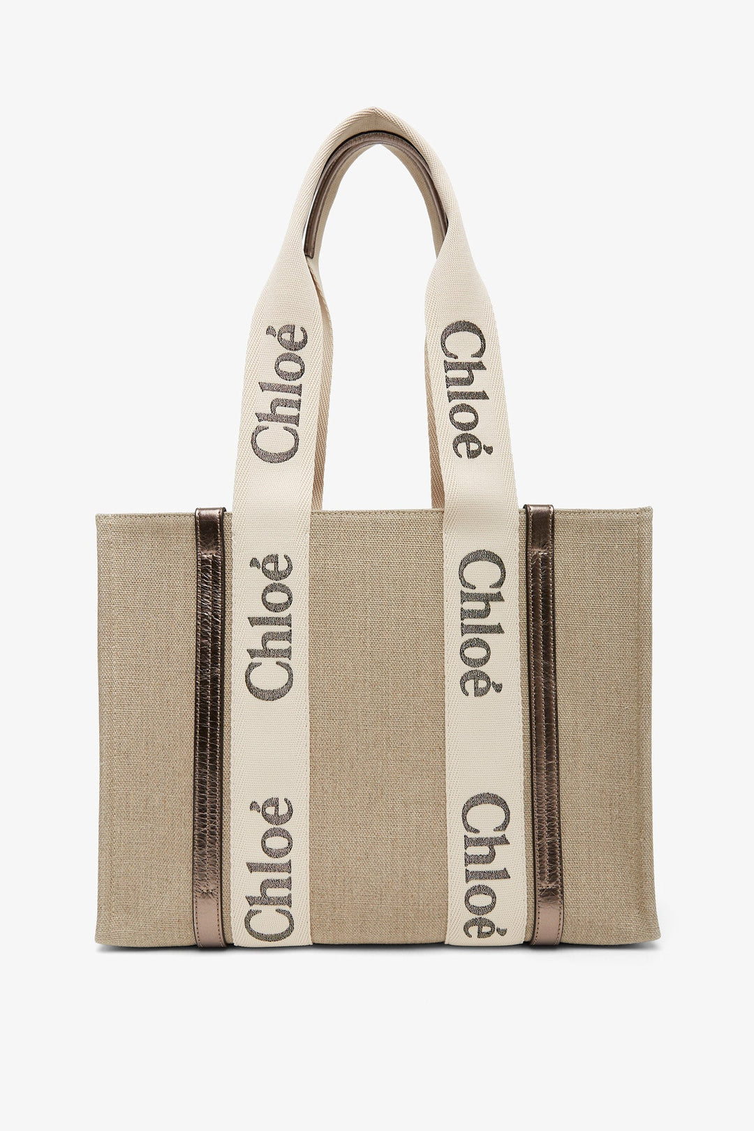 Chloé | Woody medium shiny grey canvas bag | Savannahs