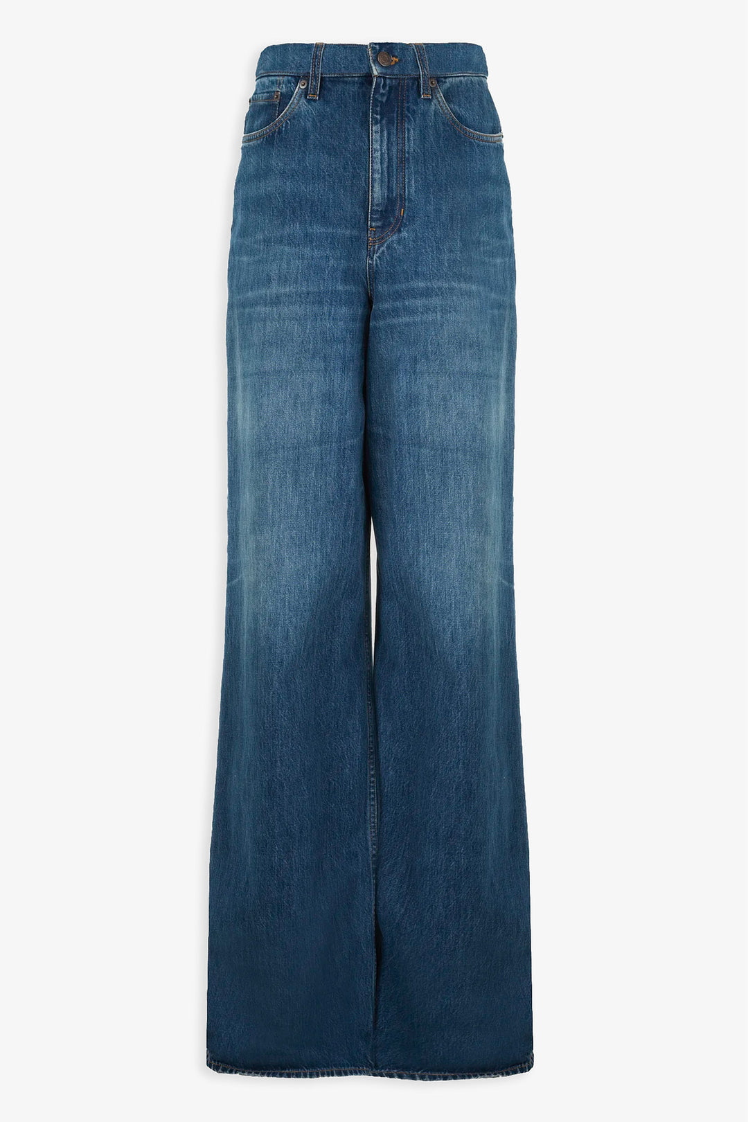 ［大人気！］CHLOE DEEP BLUE PANTS CH25SPA21365401 Chloé - Navy Stretch Wool Side-Striped Wide Leg Pant