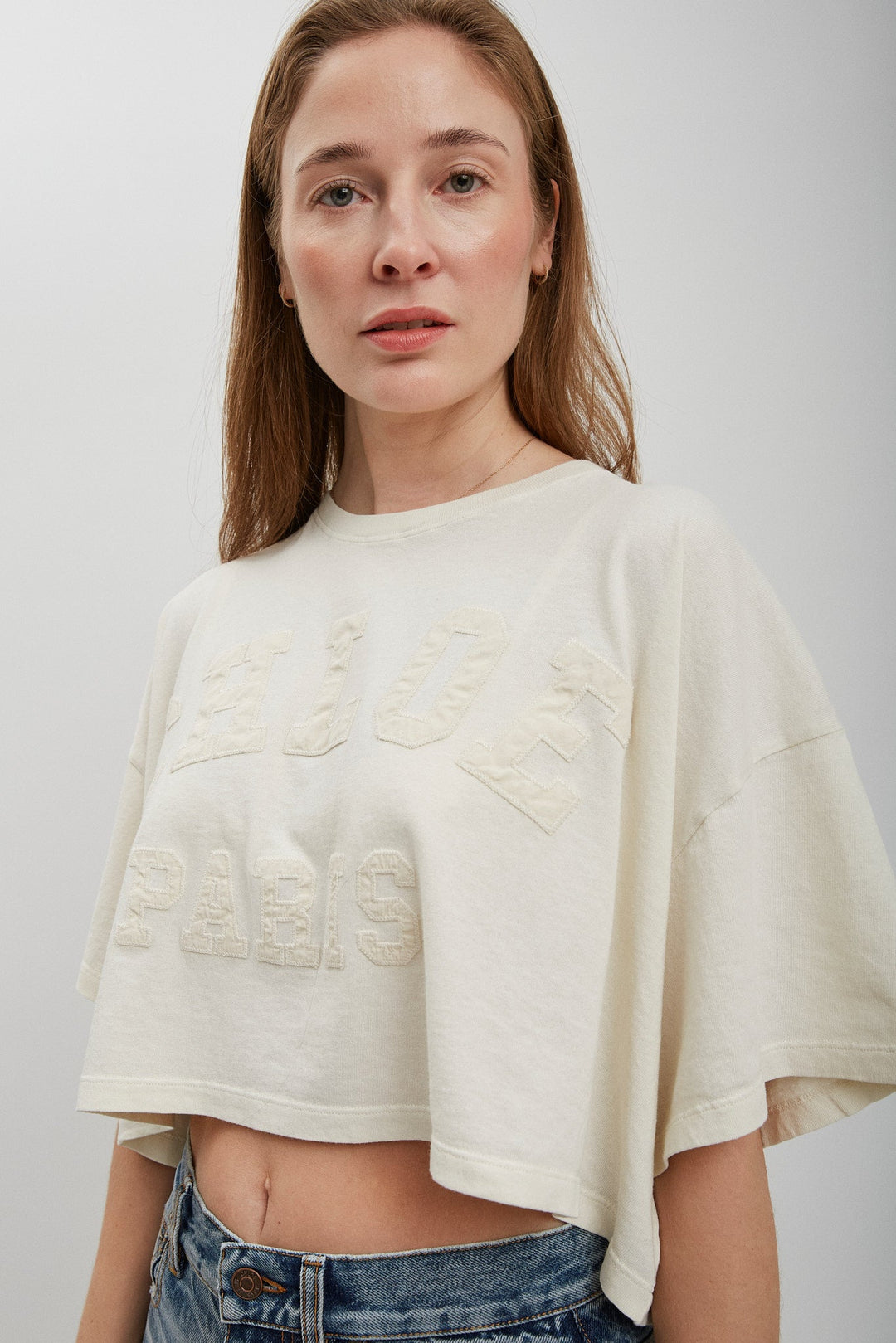 Chloé | Logo cotton jersey cropped t-shirt | Savannahs