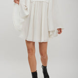 Fluid silk crepon mini dress