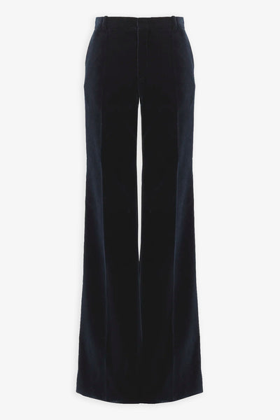 Flared tailored velvet trousers