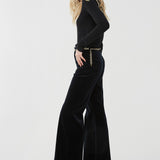 Flared tailored velvet trousers