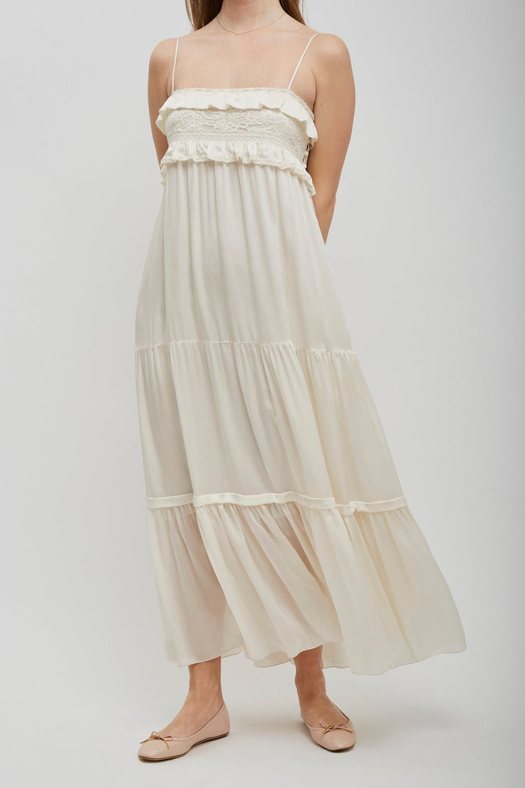 Long silk charmeuse dress