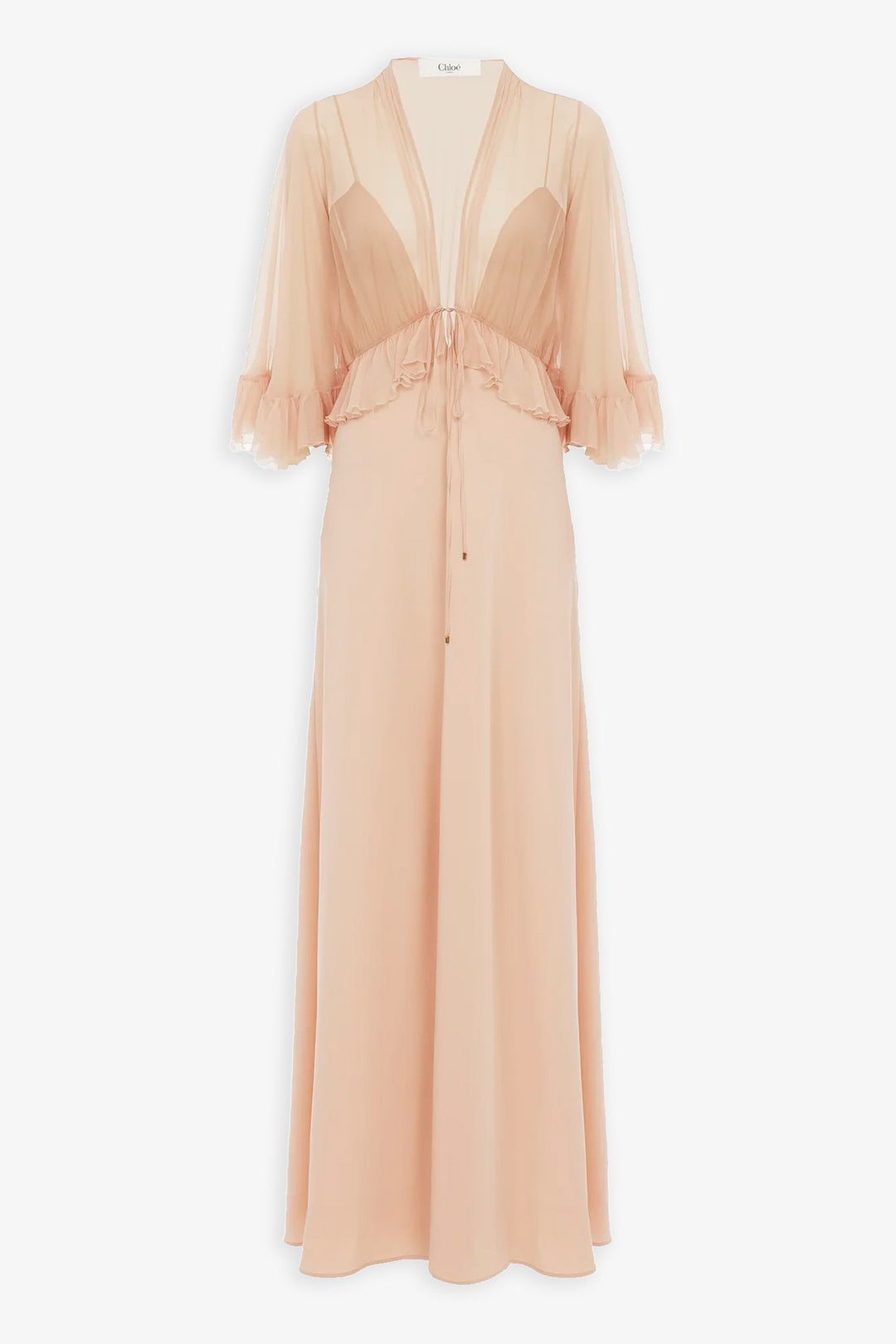 パーティードレス Crepe Satin Long Dress J205005 Long V-neck Stretch Crepe MOB Dress