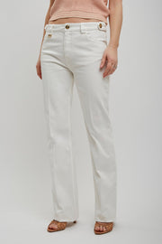 Straight cotton canvas trousers