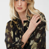 Silk jacquard lurex mini dress
