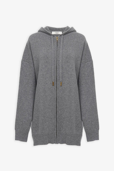 Chloé | Oversized wool cashmere zip hoodie | Savannahs