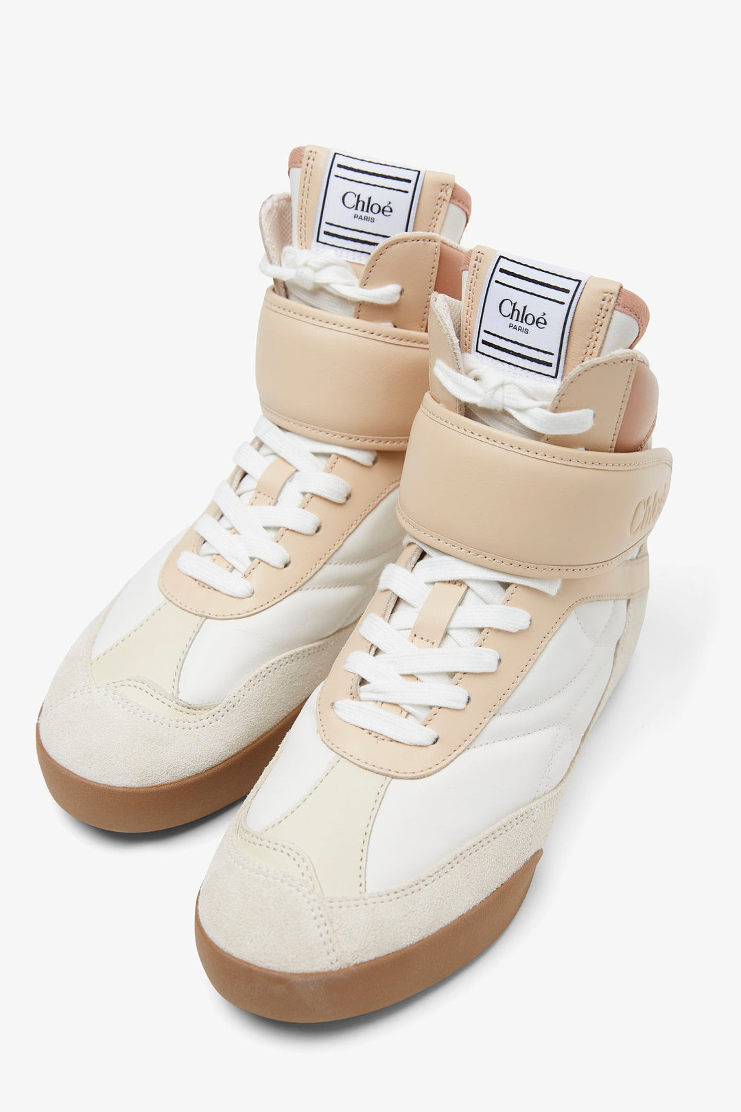 スニーカー CHLOE' Chloe kick high top sneakers CHLOÉ Kick suede, mesh and leather high-top sneakers | NET-A