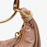 Small beige bracelet hobo bag
