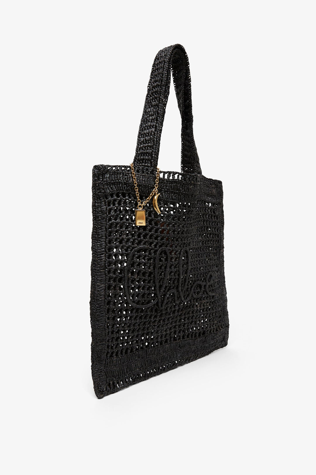 Chloé | Summer banana black raffia tote bag | Savannahs