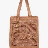 Summer banana beige raffia tote bag