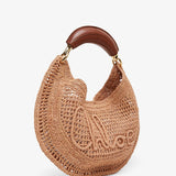 Summer banana beige raffia hobo bag