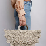 Bracelet paravent small ivory crochet tote bag