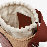 Horse medal brown raffia bucket bag