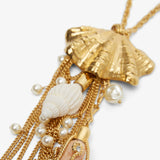 Shells pendant necklace in vintage gold