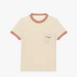 Blossom beige cotton logo t-shirt