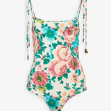Knotted strap one-piece swimsuit