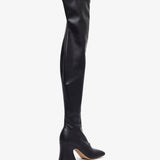 Janis black leatherover knee boots