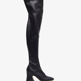 Janis black leatherover knee boots