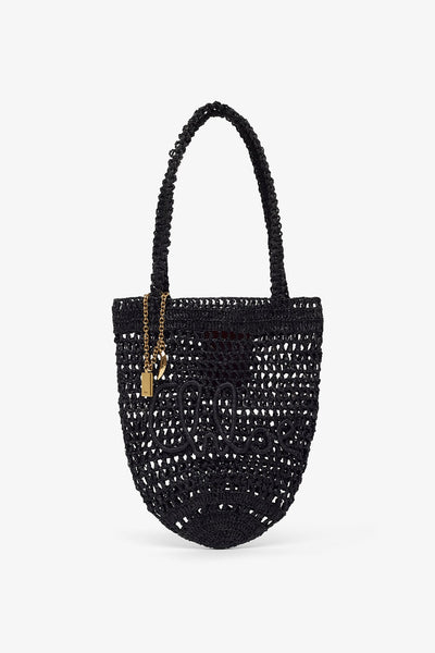 Summer banana small black tote bag