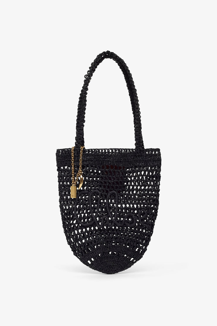 Summer banana small black tote bag
