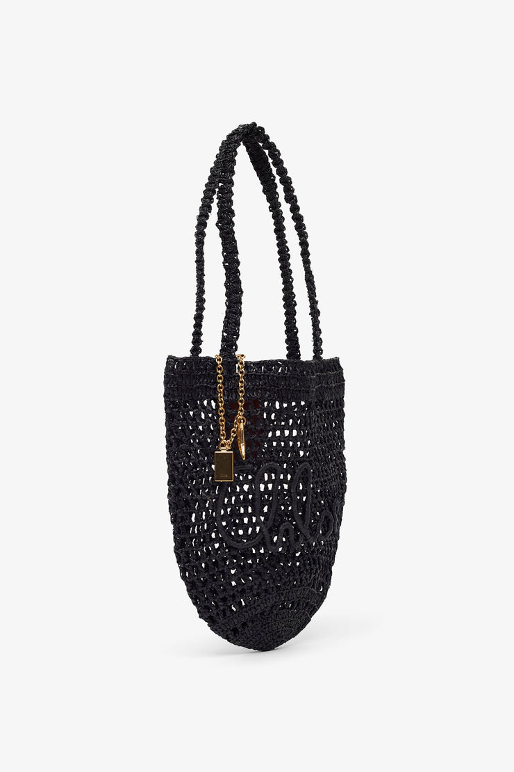 Summer banana small black tote bag